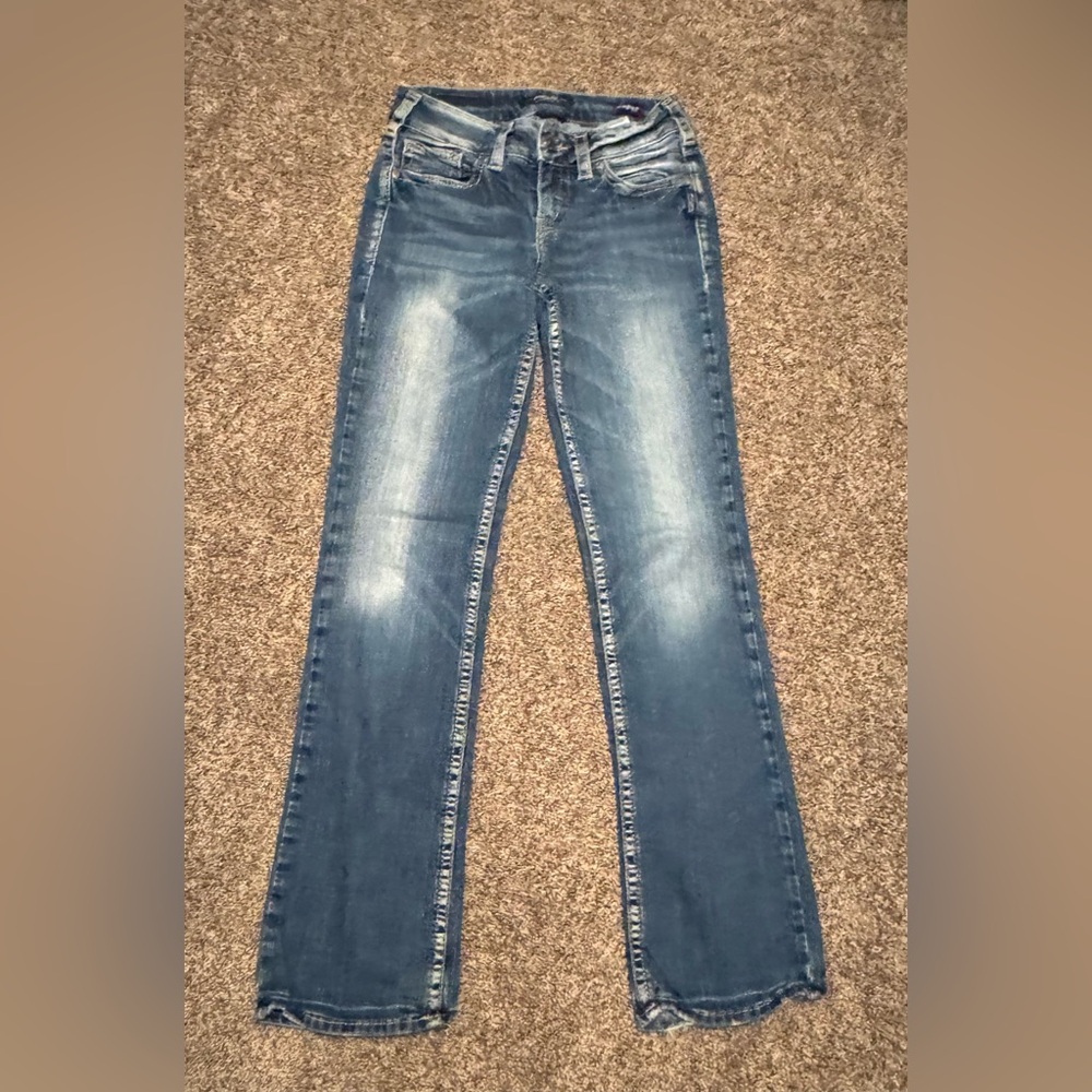 Silver SUKI Mid Slim Bootcut Women's Jeans